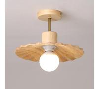 Lampadario a LED da soffitto per Cucina, Piccola Luce in Legno, Lampada a Sospensione Semi-Incasso in Stile Rustico per Camera da Letto, corridoi e balconi, Attacco E27