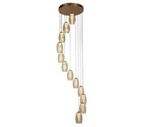 Lampadario A LED H: Max. 2 M Ø 52 Cm In Bronzo Champagne 3000 K [EEK: G]