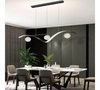 Lampadario A LED Lampada da Tavolo da Pranzo, Dimmerabile con Telecomando Design Moderno Lampada A Sospensione A LED Lampadario Regolabile in Altezza per Camera da Letto Soggiorno Cucin, Black
