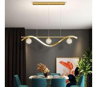 Lampadario A LED Lampada da Tavolo da Pranzo, Dimmerabile con Telecomando Design Moderno Lampada A Sospensione A LED Lampadario Regolabile in Altezza per Camera da Letto Soggiorno Cucin, Gold