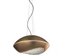 Lampadario a led lusso design moderno foglia oro in cristallo Swarovski MS-001