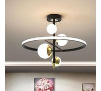 Lampadario a LED, moderna camera da letto rotonda lampada sferica Creative Dining Room 3 Colore Luce appesa variabile, Lampada del soggiorno Luci a sospensione (colore: bianco latteo, dimensioni: 50
