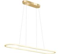 Lampadario a LED moderno per sala da pranzo Isola cucina lampada a sospensione in metallo dorato con slim sospensioni lineari Luci di caduta di goccia da 31,5 "Luce a sospensione ad anello lungo