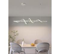 Lampadario a LED Moderno Regolabile per Tavolo da Pranzo - Sospensione ad Altezza Regolabile con Telecomando, Design a Spirale - Elegante Lampada da Soffitto per Cucina, Sala da Pranzo(White,150cm)