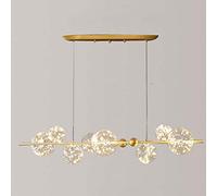 Lampadario a LED Sputnik Lampadario moderno in ottone spazzolato oro della metà del secolo durante la luce Lampade a sospensione a semi-incasso per sala da pranzo, camera da letto, cucina-Oro. 8