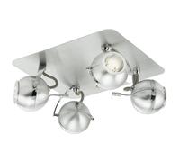 Lampadario a parete 4 faretti 40 W plafoniera luci interno Eglo Sevo cromato [EEK: A - G]