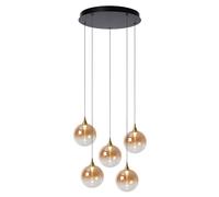 Lampadario A Pendente In Vetro E Metallo Bernstein 2700KL: 48Cm Per Cucina