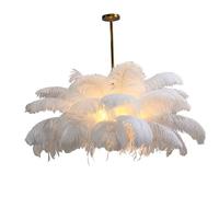 Lampadario a Piume, Lampada Moderna a Piume, Elegante Lampada da soffitto a Piume con LED per Camera da Letto, cameretta e Soggiorno,A01,55cm