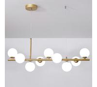 Lampadario a Sfera in Vetro e Ottone Regolabile in Stile Moderno di metà secolo, lampadario a Sospensione Minimalista di Lusso a Forma di Fagiolo Bianco, Elegante apparecchio di illuminazion