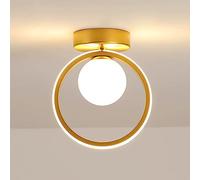 Lampadario a soffitto a LED con Sfera di Vetro, Mini Lampada da corridoio, Moderna, a Globo, a Semi-Incasso, con Corpo in Metallo, Ideale per Soggiorno, Ristorante e Hotel.