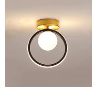 Lampadario a soffitto a LED con Sfera di Vetro, Mini Lampada da corridoio, Moderna, a Globo, a Semi-Incasso, con Corpo in Metallo, Ideale per Soggiorno, Ristorante e Hotel.