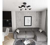 Lampadario a soffitto in acciaio ENSO 6 nero da interno 6xGX53