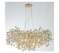 Lampadario a soffitto in cristallo Gold Villa Restaurant Lampade a sospensione a led Compatible with lampadario a Decorazioni Compatible with la casa in camera nordica,Lusso