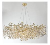 Lampadario a soffitto in cristallo Gold Villa Restaurant Lampade a sospensione a led Compatible with lampadario a Decorazioni Compatible with la casa in camera nordica,Lusso