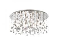 Lampadario a soffitto moderno cromo ottagoni sfere cristallo molato PL15