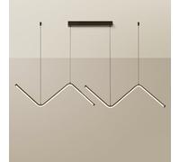 Lampadario a Sospensilineare da 49,2",Da a Sospensicon Barra Lunga in Metallo,Da a Sospensimoderna a Led, Luci a Sospensiin Alluminio con Paralume in Acrilico Bianco,Da da Soffitto per Sala da Pranzo,