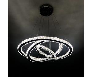 Lampadario a sospensione 3 cerchi in cristallo 60w design moderno CODICE 203