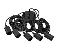 Lampadario a sospensione 5 luci a Forma di Ragno E27 Portalampada a sospensione Cavo Regolabile DIY Ogni 300cm Lunghezza del braccio per Cucina Sala da Pranzo Soggiorno Bar,Nero