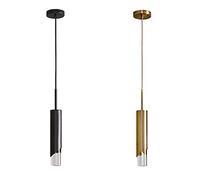 Lampadario a Sospensione a LED Nero - Lampada a Sospensione Moderna a Tubo Lungo per casa, Ristorante e Cucina - Lampada da soffitto a Risparmio energetico da 7 W/10 W