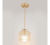 Lampadario a Sospensione a LED per Cucina, Lampada a Gabbia per Uccelli Creativa, Lampada a Sospensione Esagonale a 1 Luce, Lampada a Sospensione Industriale retrò con Attacco E27