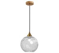 Lampadario a Sospensione a Sfera in Vetro Ondulato con Finitura Oro Lampada a Sospensione a Soffitto Industriale Vintage E27 Per Sala da pranzo Cucina - Chiaro