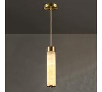 Lampadario a Sospensione a soffitto a LED in Rame, Paralume in Marmo Naturale, lampadario a Cavo Regolabile, lampade a Sospensione per Isola Cucina, 3000K Bianco Caldo