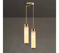 Lampadario a Sospensione a soffitto a LED in Rame, Paralume in Marmo Naturale, lampadario a Cavo Regolabile, lampade a Sospensione per Isola Cucina, 3000K Bianco Caldo