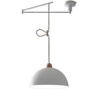 Lampadario a Sospensione a soffitto con Braccio oscillante Vintage Lampadario Moderno a Cupola in Metallo Industriale Bianco Nero Braccio Lungo Regolabile Lampadario Moderno di metà secolo per Sala d