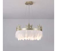 Lampadario a Sospensione a soffitto con lampadario a Forma di Corona, Romantica Lampada da soffitto dimmerabile Calda per Ragazze, Bambini e Coppie-Oro M 17,7"x11" Visione commemorativa del