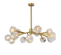 Lampadario a sospensione a sospensione leggera a sospensione Luce Lightfiling Lampadeler, Lampada molecolare di fagioli magici di lusso, g9 Nordic tutto lampadario di cristallo grande rame, lampade