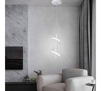 Lampadario a sospensione a spirale in metallo bianco 13W Lampadario a sospensione moderno e minimalista Lampadario a LED per sala da pranzo con isola della cucina, Star of Light