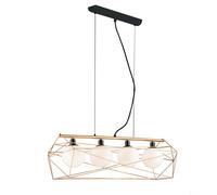 LAMPADARIO A SOSPENSIONE ABRAXAS NERA E ORO 4 LUCI ATTACCO E27 106X29,5X150CM IN METALLO