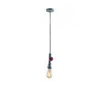 LAMPADARIO A SOSPENSIONE AMARCORD ZINCATA 1 LUCE ATTACCO E27 12X120CM