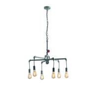 LAMPADARIO A SOSPENSIONE AMARCORD ZINCATA 6 LUCI ATTACCO E27 71X146CM