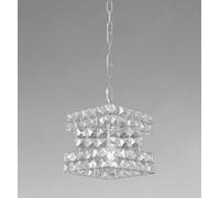 Lampadario a Sospensione Attacco E27 Cubo Effetto Cristallo Cromato IP20 Interni [EEK: A]