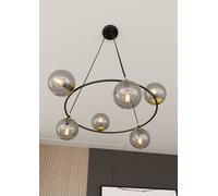 Lampadario a Sospensione AZURA 6 in Acciaio e Vetro 6xE14