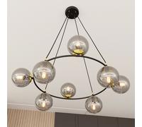 Lampadario a Sospensione AZURA 8 in Acciaio e Vetro 8xE14
