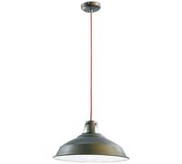 LAMPADARIO A SOSPENSIONE BOGOTA VERDE RAME CAVO NERO 1 LUCE ATTACCO E27 39X120CM