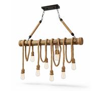 Lampadario a sospensione classico in corda di canapa con 8 luci stile vintage [EEK: A+++]