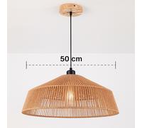 Lampadario a sospensione con corda intrecciata rattan attacco E27 bohemien