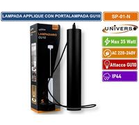 LAMPADARIO A SOSPENSIONE CON PORTALAMPADA PER LAMPADINE GU10 IN ALLUMINIO - NERO