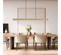 Lampadario A Sospensione Con Trave In Legno Funzione Memory Nera LED L 101,5Cm