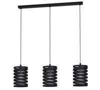 Lampadario A Sospensione Contemporaneo Cremella Acciaio Nero 3 Luci E27