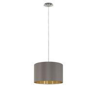 Lampadario A Sospensione Contemporaneo Maserlo Acciaio Nichel Oro 1 Luce E27 D38