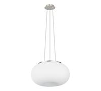 Lampadario A Sospensione Contemporaneo Optica Acciaio Nichel Vetro 2 Luci E27