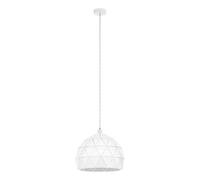 Lampadario A Sospensione Contemporaneo Roccaforte Acciaio Bianco 1 Luce E27 D40