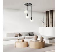 Lampadario a Sospensione COSMO 3 BLACK TRANSPARENT PREMIUM