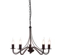 Lampadario a sospensione Country 5 luci anticato Ø57x172 cm