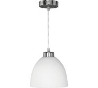 Lampadario a sospensione Dallas E27 cupola vetro opale bianco Ø 20x157 cm Grigio