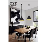 Lampadario a sospensione E27 ferro paralume moderno design contemporaneo cono